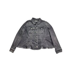 Torrid Womens Denim Jacket Size 1 (US 1X) Black Cotton Blend